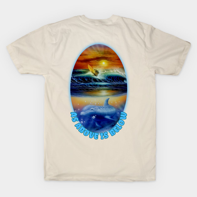 Surfing t-shirt designs dolphins by Coreoceanart